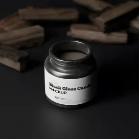 Black Glass Candle